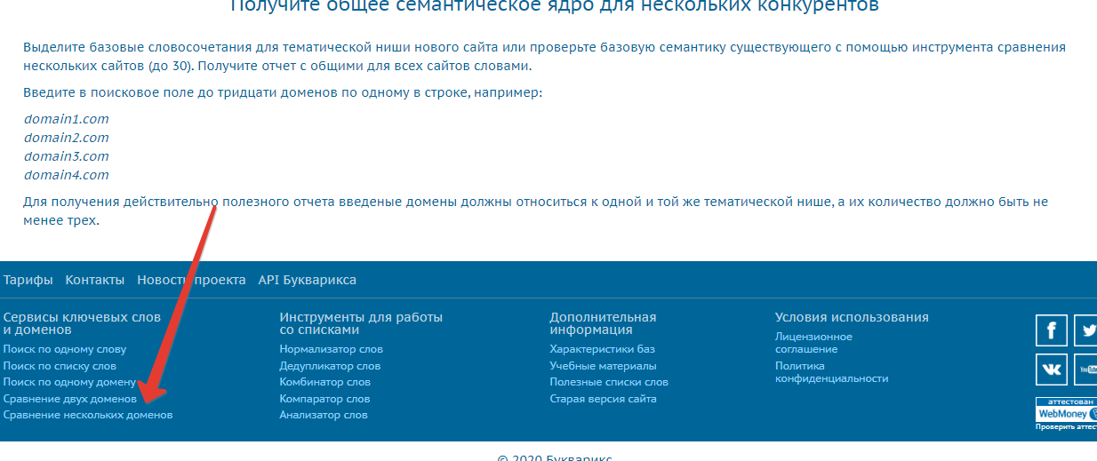 Ключевые слова конкурентов